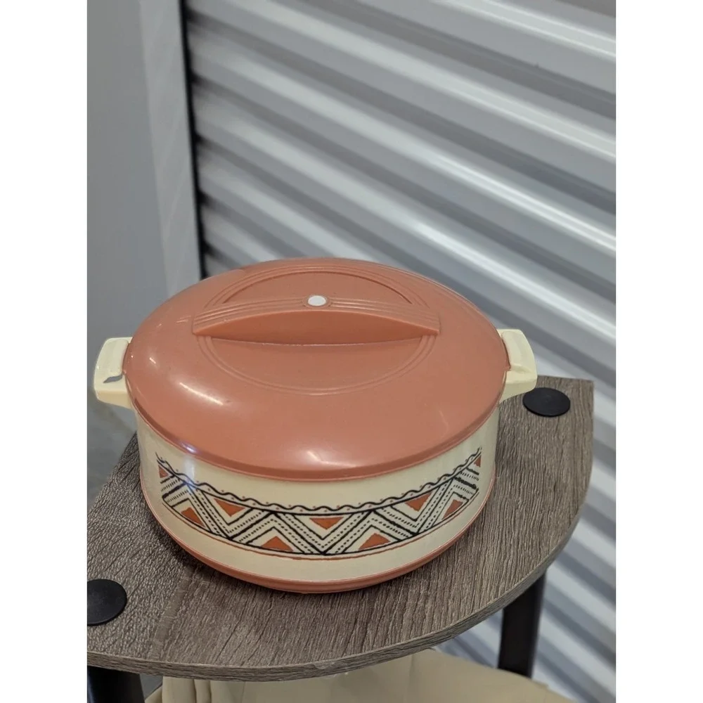 Vintage Boho Geometric Insulated Casserole Hot Pot Thermal Server Milton 7